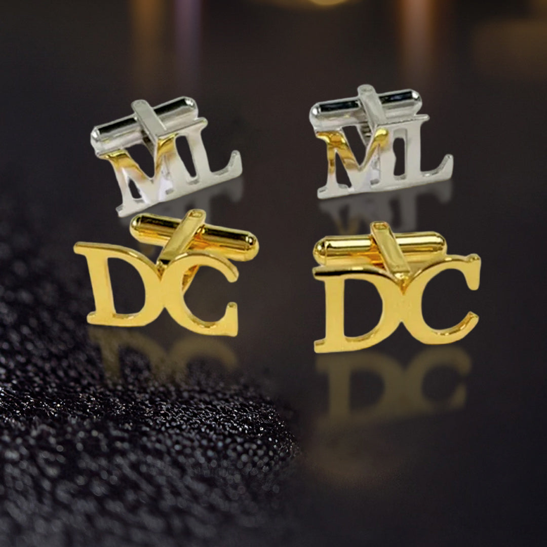 Monogrammed Cufflinks with Initials Stethems