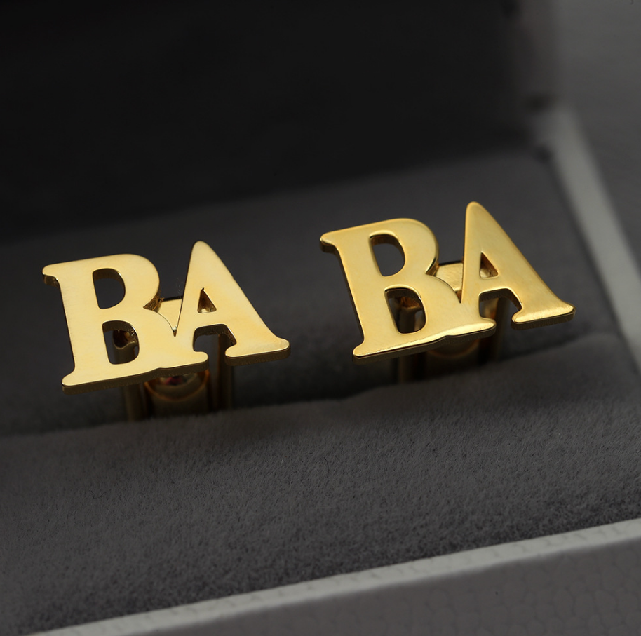 Monogrammed Cufflinks with Initials Stethems